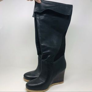 Ugg Black S/N 3200 Wedge Knee High Cuff Boots Size 8